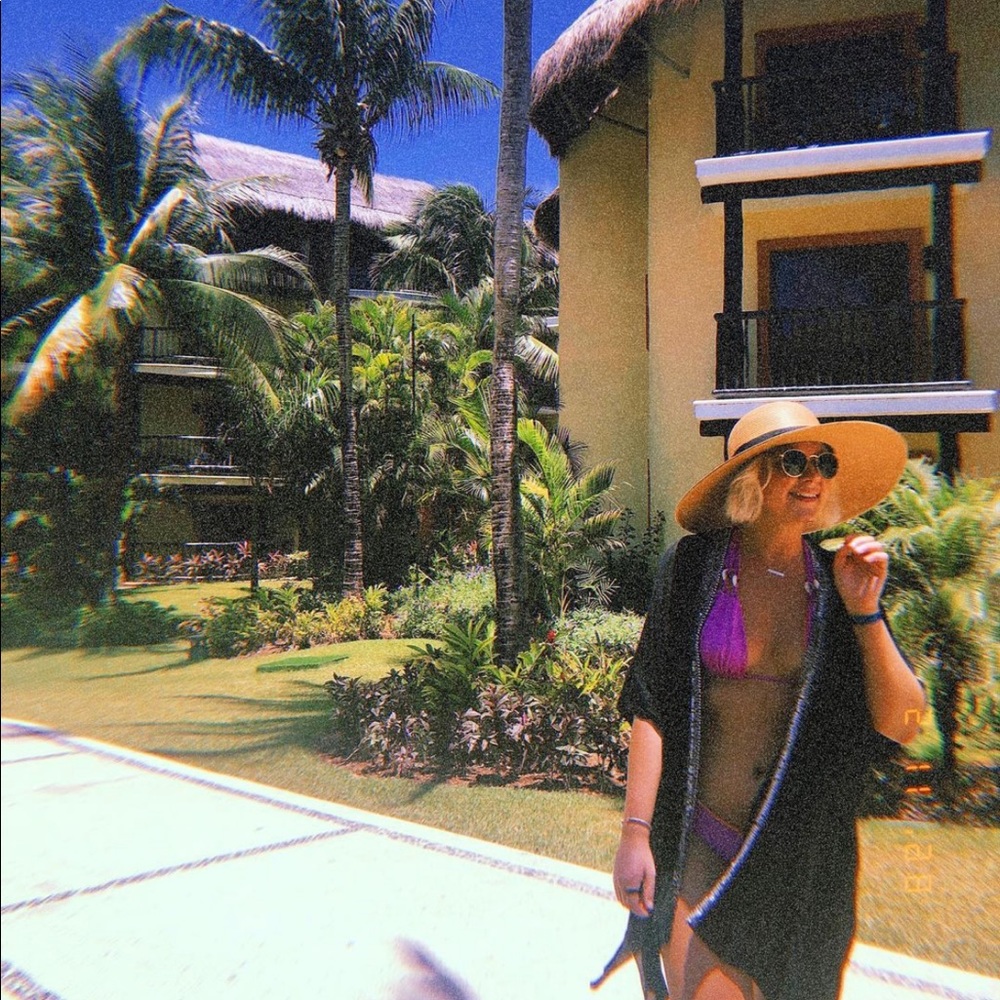 black swim coverup - size small